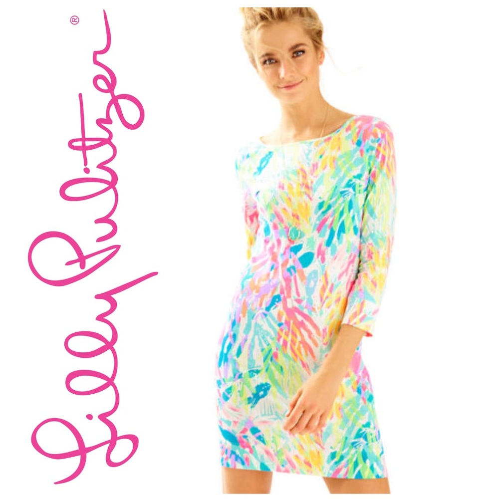 LILLY PULITZER Marlowe T-Shirt Dress Multi Sparkling Sands Size XXS Style# 26014